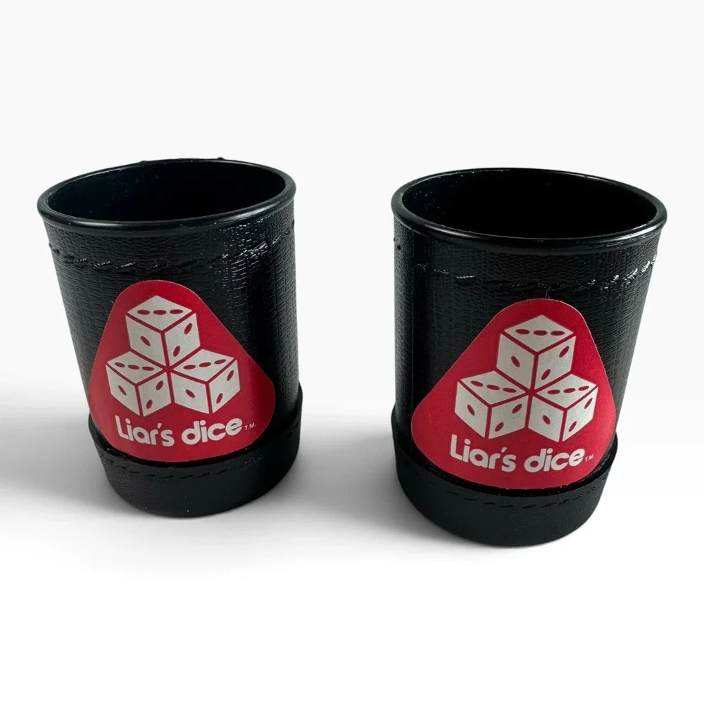 Vintage Liars Dice Game Set with 2 Cups 10 Dice and Instructions Original Box
